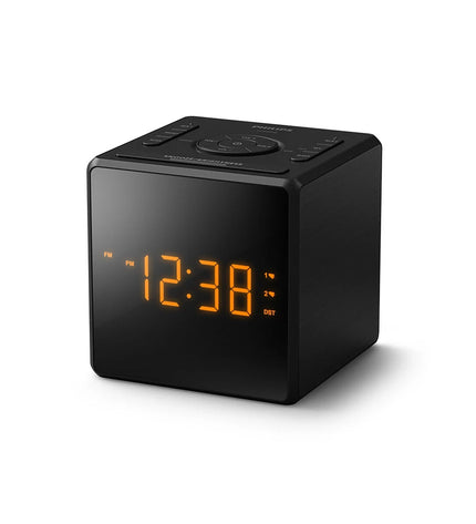Philips TAR4500/10 radio alarm clock with digital display and built-in speaker, part of electronics and audio equipment.