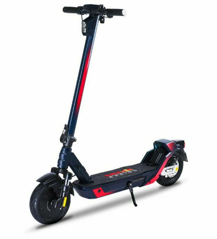 Red Bull electric scooter with 500W motor, 48V battery, suitable for urban mobility and outdoor sports, shown in the image.