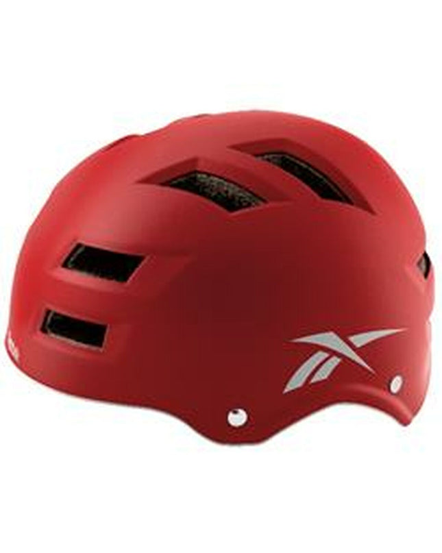 Reebok adult bicycle helmet in black with ventilation vents, designed for cycling and outdoor sports.