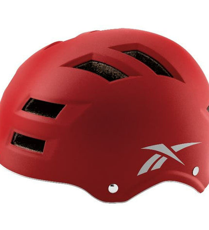 Reebok adult bike helmet in black and gray with ventilation, designed for cycling and outdoor sports.
