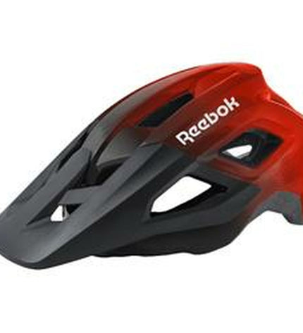 Reebok adult black and red cycling helmet for sport and outdoor riding, with a sleek aerodynamic design.