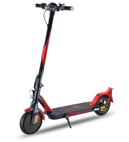 Red Bull RB-RTEEN10-75-ES-R electric scooter with 350W motor, suited for urban mobility and outdoor sports, black and red design