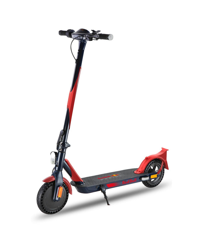 Red Bull RB-RTEEN10-75-ES-R electric scooter with 350W motor, suited for urban mobility and outdoor sports, black and red design