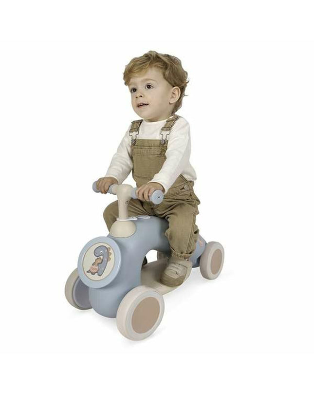 Decuevas light gray wooden driewieler toy with dimensions 60x27x42 cm, suitable for outdoor play and sports activities.