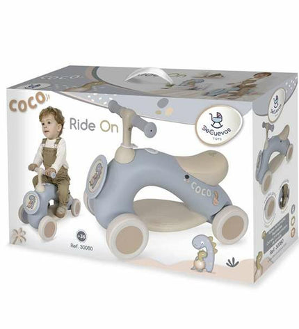 Decuevas Coco light gray wooden tricycle for children, 60x27x42 cm, suitable for outdoor play and toys.
