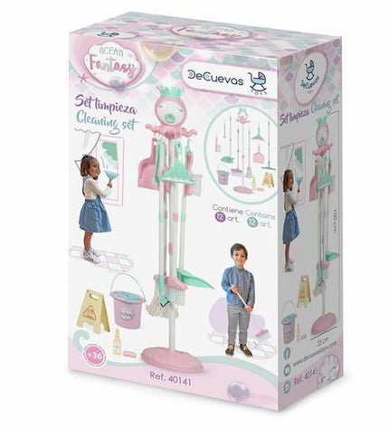 Decuevas Ocean Fantasy cleaning and storage kit for toys, includes 12 pieces, 23x23x100 cm, ideal for pretend play and organization.