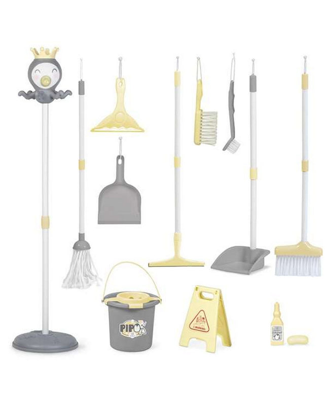 BigBuy Kids Reinig & Opberg Kit Pipo, speelgoed en imiteerspelletjes, 23x23x100 cm, includes cleaning tools and storage components.