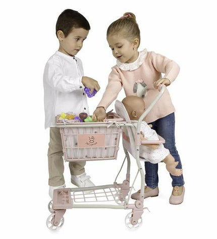 Decuevas Koala shopping cart toy for kids, measuring 30x50x62 cm, in a playful, colorful design for imaginative games.