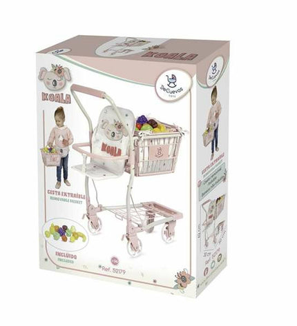 Decuevas Koala shopping cart toy for pretend play, measuring 30x50x62 cm, suitable for children’s imiteerspelletjes and games.