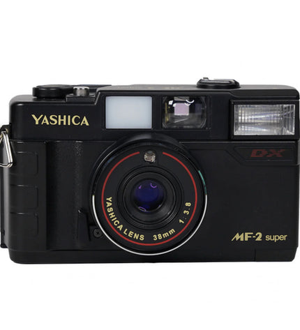 Yashica YAS-MF2SDX-BK black digital camera for photography and videography with a sleek design and electronic features.