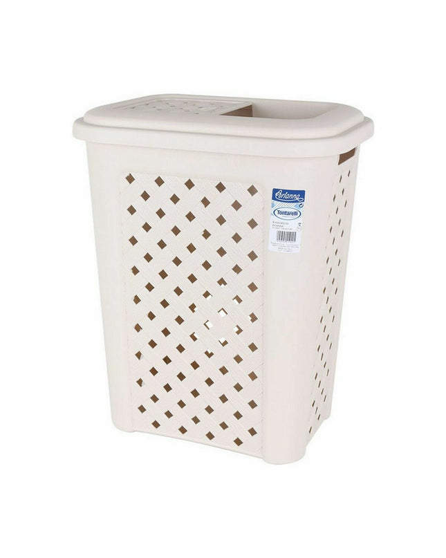Six Tontarelli Arianna 30L beige waste bins for home and kitchen storage, sturdy and practical for organization.