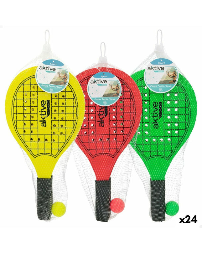 Aktive Bal Aktive hout strandschepjes set with 24 pieces, outdoor game toy, sturdy wooden construction, colorful design
