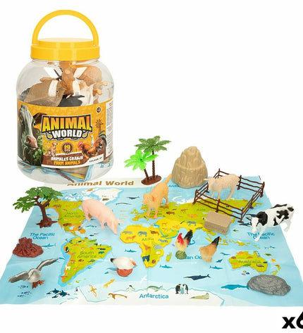 Set of six Colorbaby farm animal figures made of plastic, 13 x 8 x 3 cm, suitable for children's toys and play.