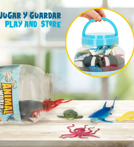 Set of six Colorbaby ocean-themed animal figures made of plastic, 14x6x7 cm, perfect for children's toys and play.