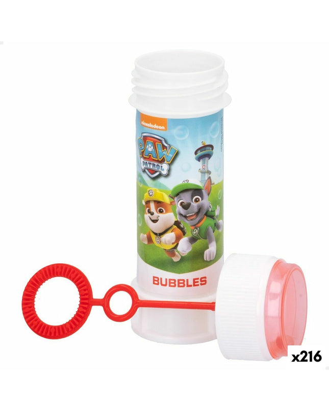The Paw Patrol Bellenblazer toy with 60 ml bubble solution, featuring colorful bubbles and playful design for outdoor fun.