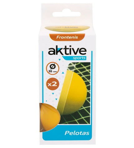 Set of 12 Aktive frontenis tennis balls, 55 cm diameter, with 2 additional parts, ideal for sport and outdoor tennis play.