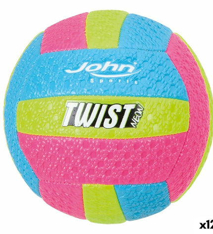 Set of 12 John Sports volleyballs, 22 cm diameter, suitable for outdoor sports and recreational volleyball games.