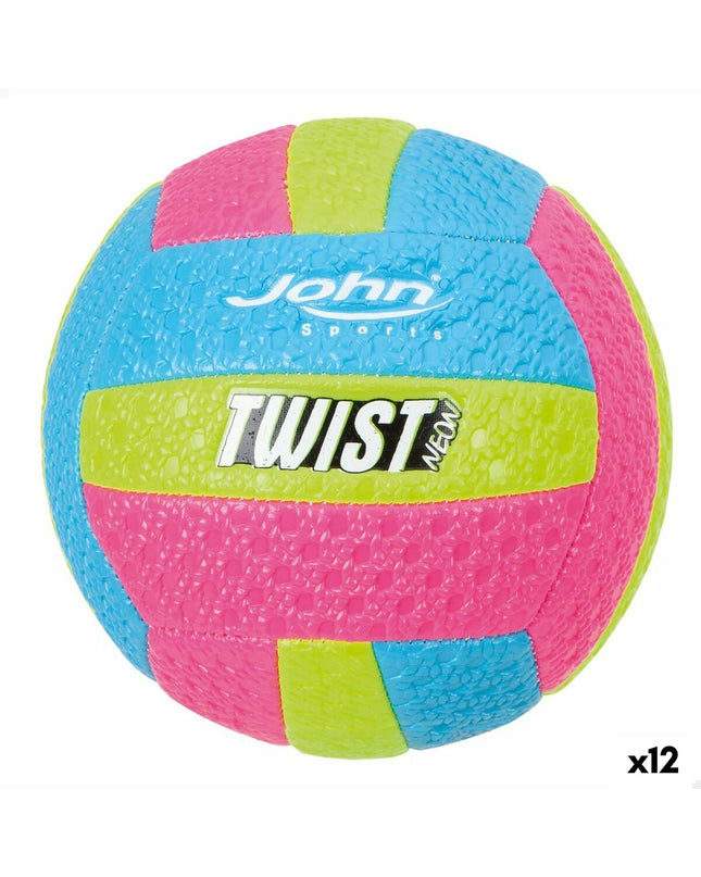 Set of 12 John Sports volleyballs, 22 cm diameter, suitable for outdoor sports and recreational volleyball games.