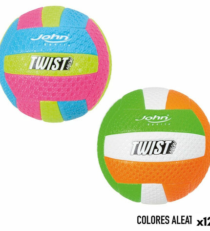 Set of 12 John Sports volleyballs, 22 cm diameter, suitable for sport and outdoor play, featuring the John Sports brand logo.