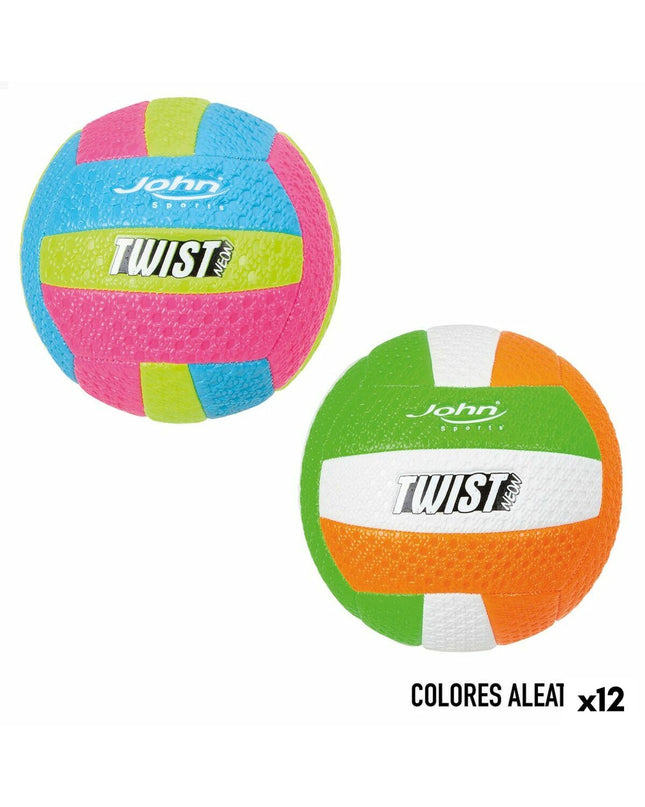 Set of 12 John Sports volleyballs, 22 cm diameter, suitable for sport and outdoor play, featuring the John Sports brand logo.