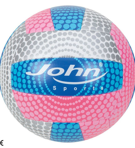 Set of 12 John Sports volleyballs, 22 cm diameter, ideal for outdoor sports and training, in vibrant colors.