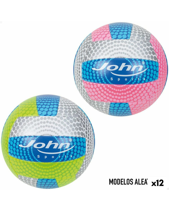 Set of 12 John Sports volleyballs, 22 cm diameter, designed for outdoor sports and recreational volleyball games.