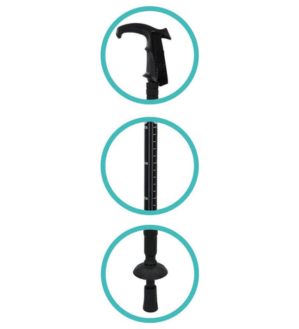 Set of 10 Aktive trekking hiking poles, 110 cm, lightweight outdoor sport and camping gear for walking and hiking.