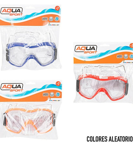 Set of 24 AquaSport duikmaskers for water sports, featuring adjustable straps and clear lenses for underwater visibility.