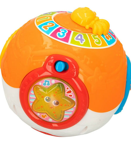 Set of four Winfun music toys for babies, 15x15 cm colorful square blocks designed for young children’s play and learning.