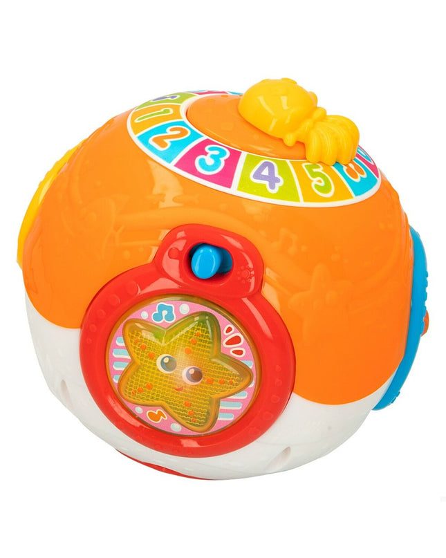 Set of four Winfun music toys for babies, 15x15 cm colorful square blocks designed for young children’s play and learning.