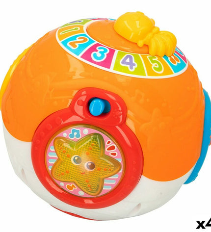 Set of four Winfun music toys for babies, each measuring 15x15 cm, colorful and designed for young children’s play and learning.