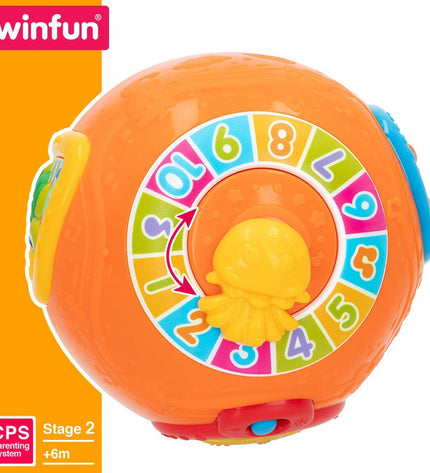 Set of four Winfun music toys for babies, each measuring 15x15 cm, featuring colorful, engaging designs for young children.