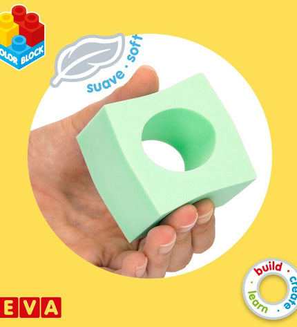 Color Block Bouwstenen Color Block 32 EVA building blocks for kids, four-piece set in vibrant colors, designed for creative play.