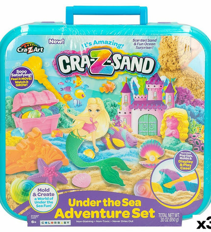 Cra-Z-Art Magisch zand set with three 850g containers of colorful, soft, moldable magic sand for creative play and activities.