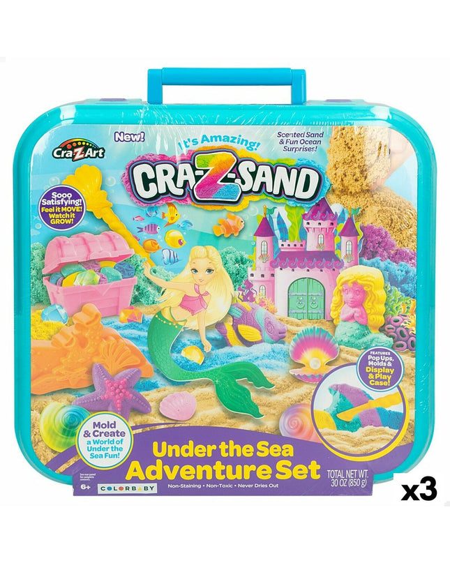 Cra-Z-Art Magisch zand set with three 850g containers of colorful, soft, moldable magic sand for creative play and activities.