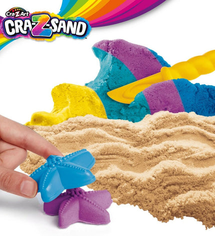Three containers of Cra-Z-Art Magisch Zand, 850g each, in colorful packaging for creative play and artistic activities.