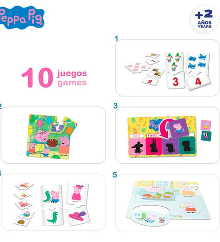 Peppa Pig educatief spelletjes set with 6 colorful games, part of Peppa Pig educational toys collection.