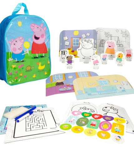 Set of six Peppa Pig educational toys, colorful game pieces measuring 23 x 31 x 9 cm, designed for children’s play and learning.