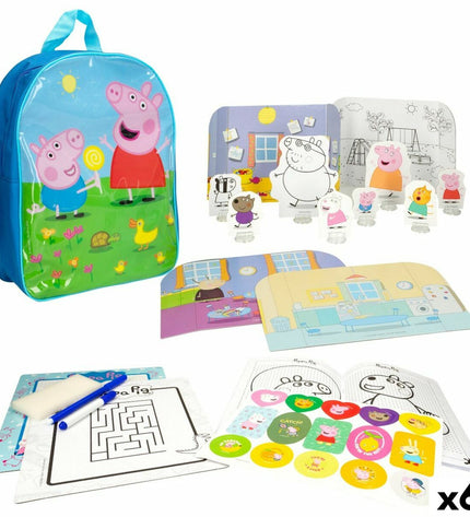 Set of six Peppa Pig educational game icons, 23x31x9 cm, featuring colorful Peppa Pig characters and playful design.