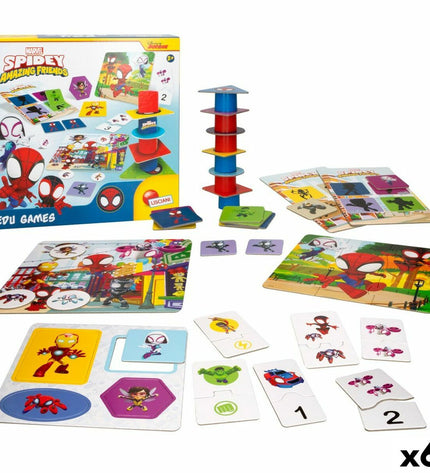 Set of six Spidey educational games and accessories, 24.5 cm, designed for fun and learning in playful activities.