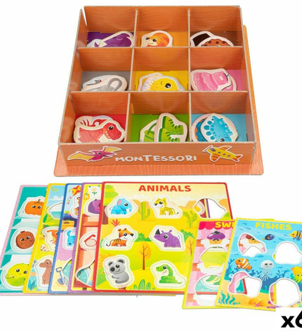 Lisciani Giochi educatief spel met 61 kleurrijke onderdelen, Montessori-methode, geschikt voor kinderen, 26x6x26 cm.