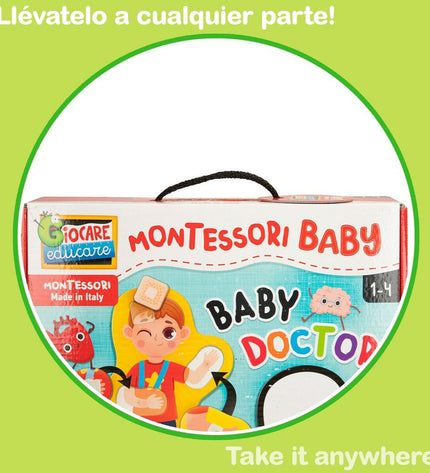 Lisciani Giochi Baby Doctor educational toy set with six colorful play accessories for children, measuring 22.5 x 0.5 x 47.5 cm.