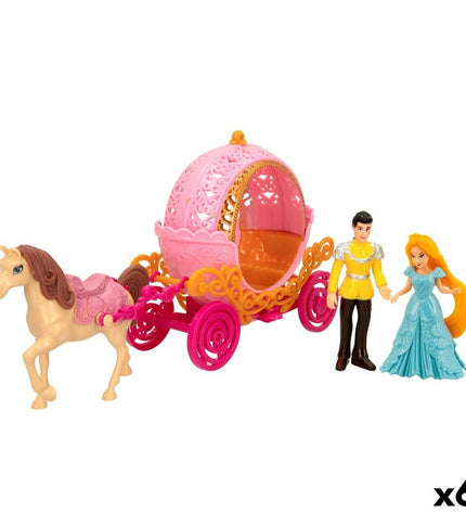 Colorbaby Isabella 6-piece playset with toy carriage, featuring colorful toy accessories for imaginative play.
