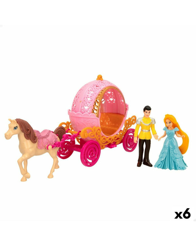 Colorbaby Isabella 6-piece playset with toy carriage, featuring colorful toy accessories for imaginative play.
