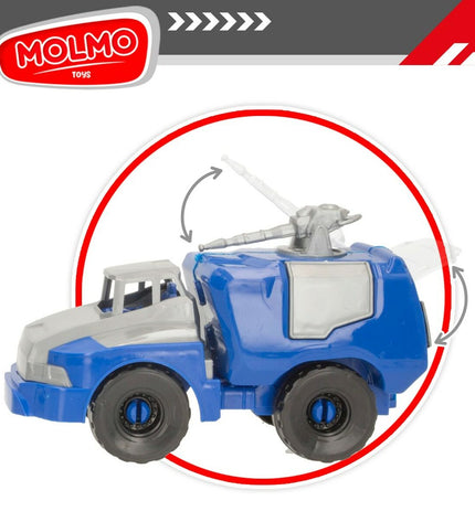 Colorbaby politie speelgoed set with 3 police vehicle parts, including 6 pieces for pretend play and vehicle assembly.