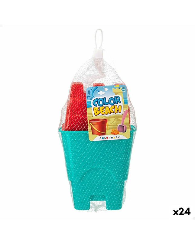 Colorbaby strandspeelgoedset met 3 onderdelen, 24 stuks, kleurrijk speelgoed voor binnen en buiten spelen