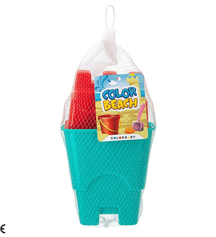 Colorbaby Strandspeelgoedset with 3 pieces, 24 colorful parts for playful outdoor and indoor fun, ideal for children.