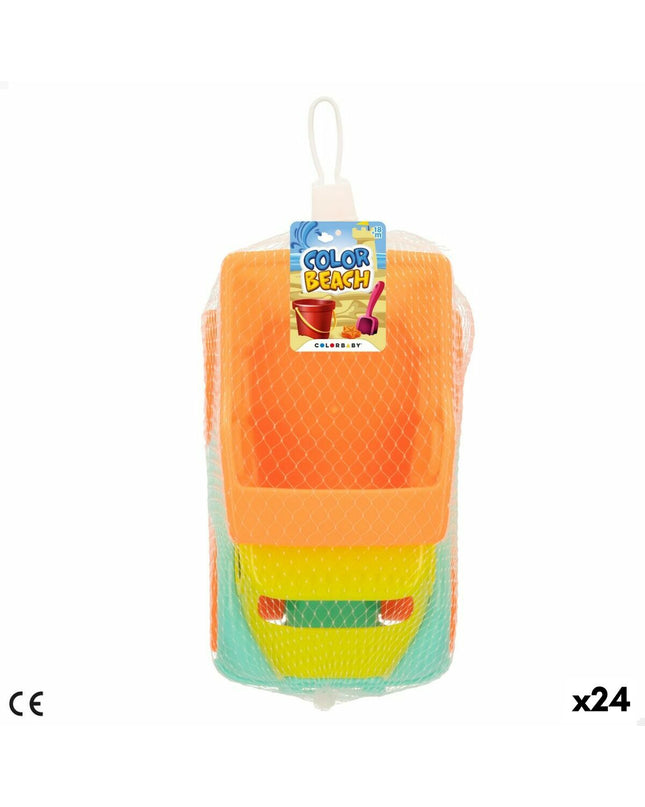 Colorbaby 18 cm plastic sailboat toy, set of 24 for outdoor play, suitable for kids' beach and water games.
