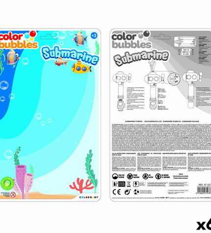 Colorbaby Bellenblaas set with 6 colorful bubble wands, 14x28x7.5 cm, ideal for outdoor play and toys.
