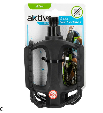 Set of 24 black Pedalen Aktive bike pedals, 11 x 3 x 8 cm, suitable for sport and outdoor cycling accessories.